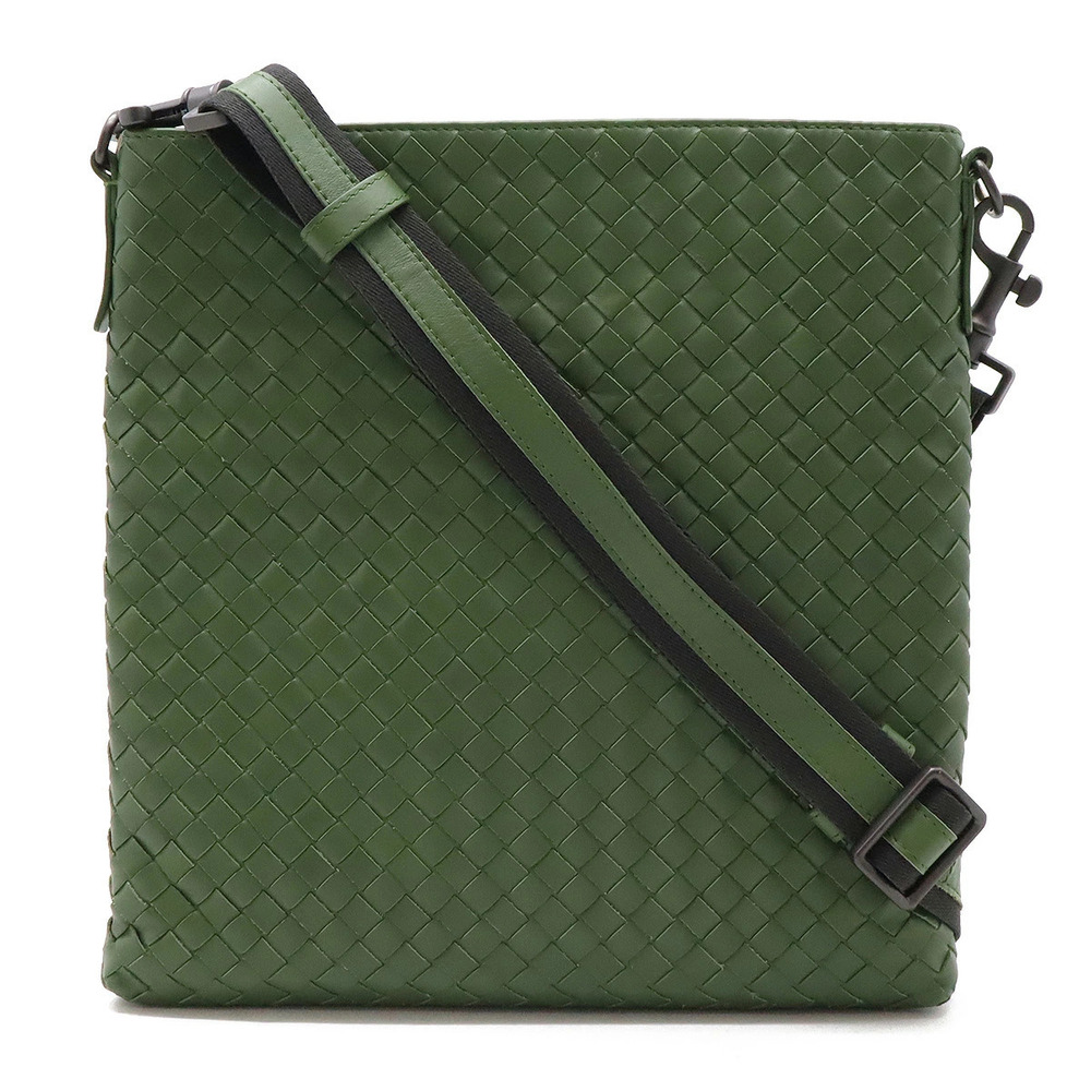 BOTTEGA VENETA Intrecciato Crossbody Bag Leather Green